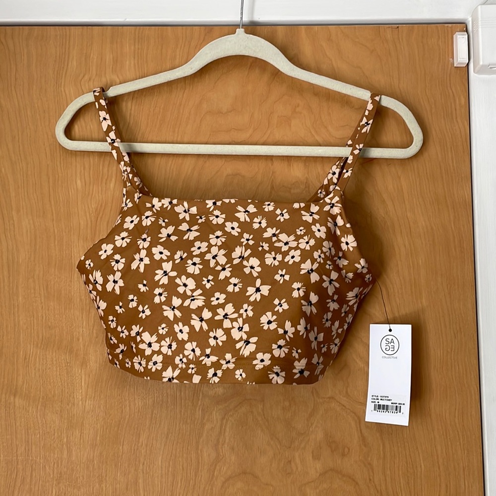 SAGE Collective floral sports bra